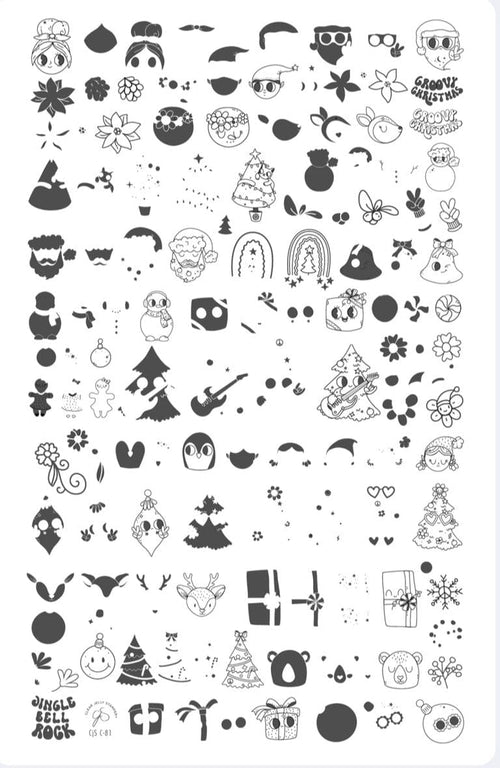CJS-C-81 Groovy Christmas - Ongles Elaine Lemay 