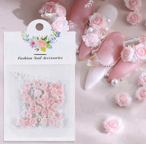 Fleurs 3D Roses - Ongles Elaine Lemay 
