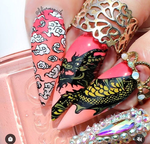CJS-347 Dragon Love - Ongles Elaine Lemay 