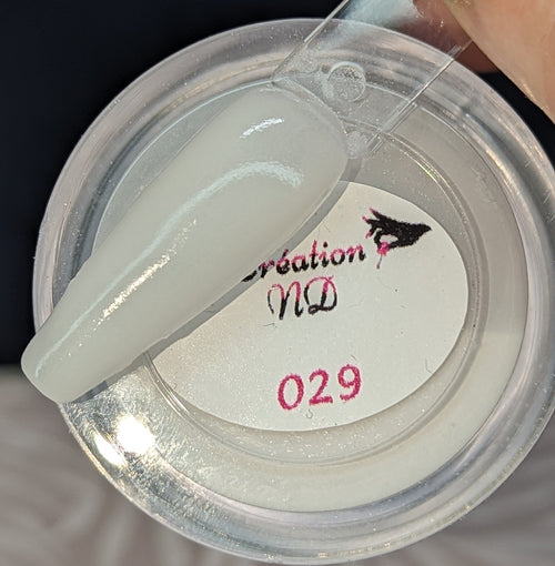 Poudre Création ND Blanc doux #029 - Ongles Elaine Lemay 