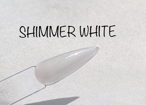 Builder gel Shimmer White en pot 15g - Ongles Elaine Lemay 