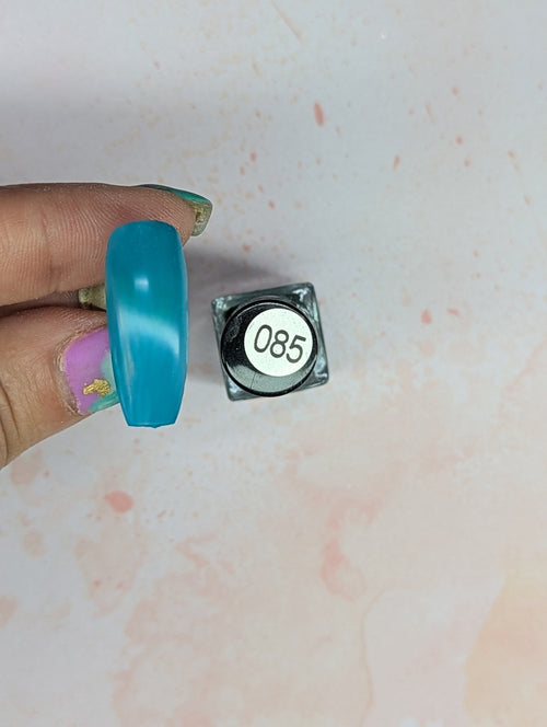 #085 Teal me off the ceiling vernis à stamping - Ongles Elaine Lemay 