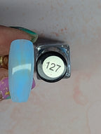 #127 Baby’s got blue eyes vernis à stamping - Ongles Elaine Lemay 