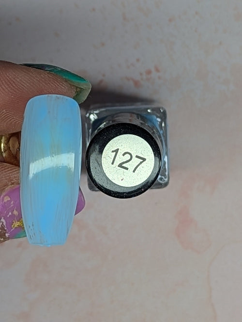 #127 Baby’s got blue eyes vernis à stamping - Ongles Elaine Lemay 