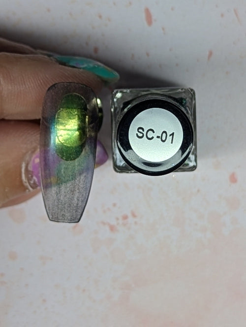 #SC-01 Mystic Lagoon vernis à stamping - Ongles Elaine Lemay 