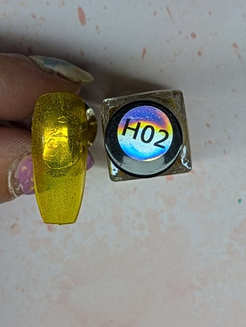 Holo #02 Proceed with caution vernis à stamping - Ongles Elaine Lemay 