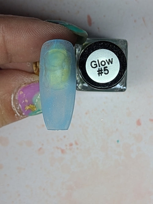 Glow #05 Blue vernis à stamping - Ongles Elaine Lemay 