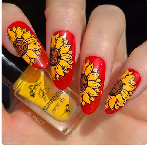 CJS-370 Glow like a Sunflower - Ongles Elaine Lemay 