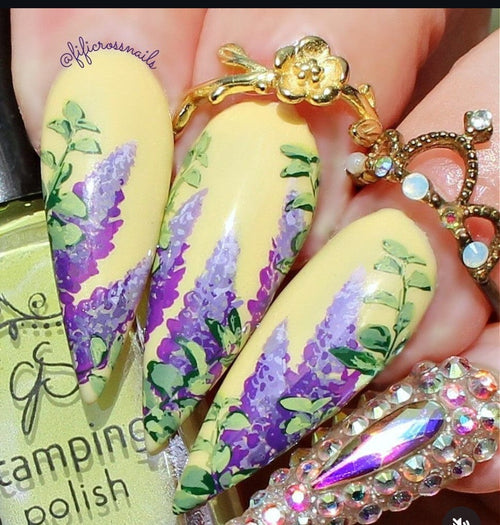 CJS-LC-13 Roses floral Garden - Ongles Elaine Lemay 