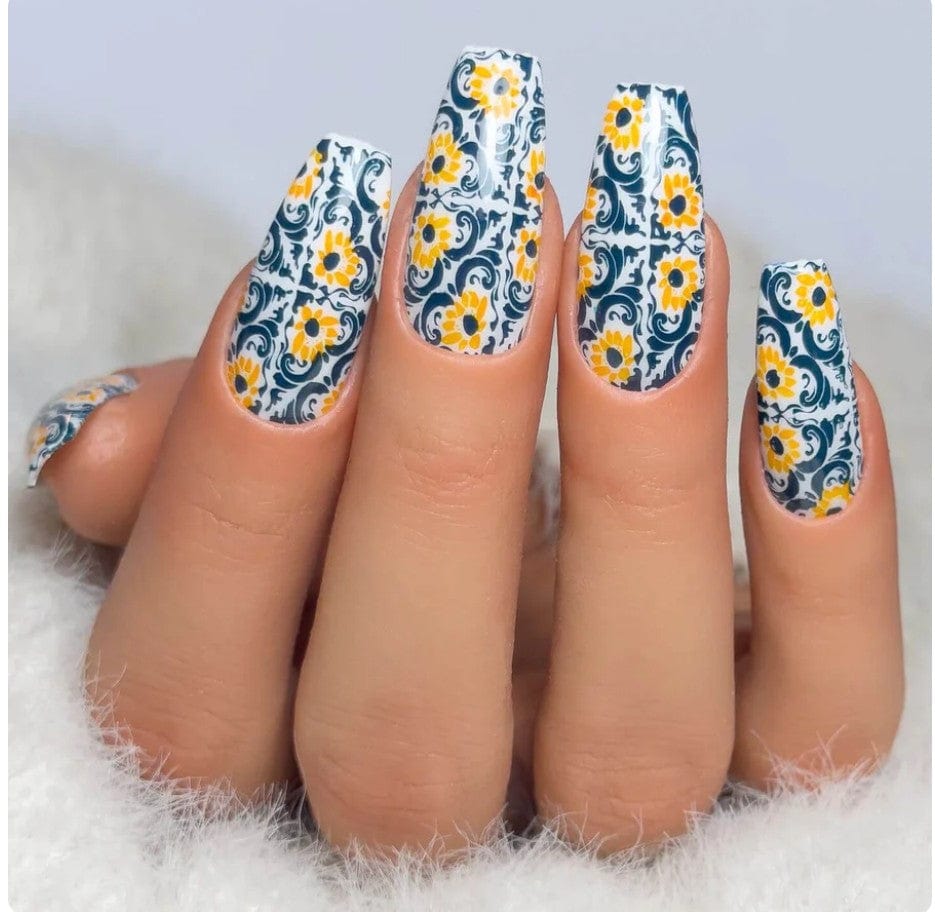 CJS-361 Full Nail Fab - Floral Mosaic