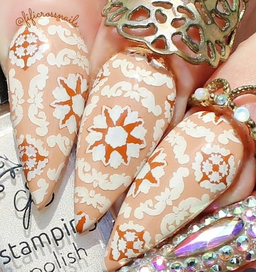 CJS-361 Full Nail Fab - Floral Mosaic - Ongles Elaine Lemay 