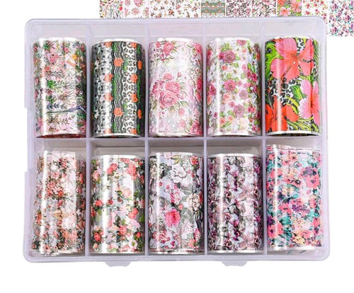 Foil fleuri automne - Ongles Elaine Lemay 