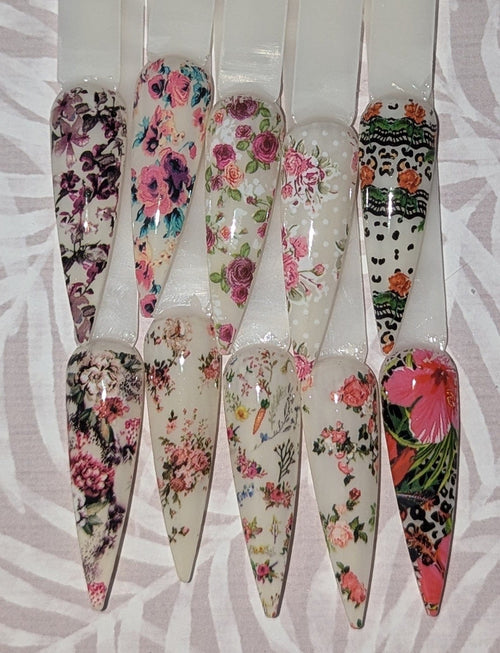 Foil fleuri automne - Ongles Elaine Lemay 