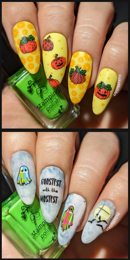 CJS-H-95 Patterned Halloween - Ongles Elaine Lemay 