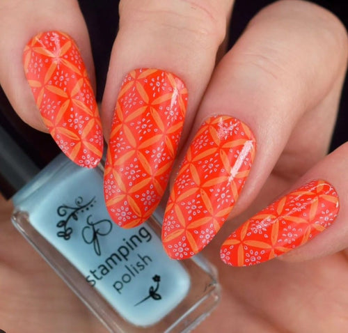 CJS-339 Full nail FAB - Floral Baroque Geo - Ongles Elaine Lemay 