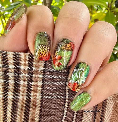CJS-318 Graceful leaves - Ongles Elaine Lemay 