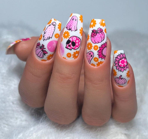 CJS-H-95 Patterned Halloween - Ongles Elaine Lemay 