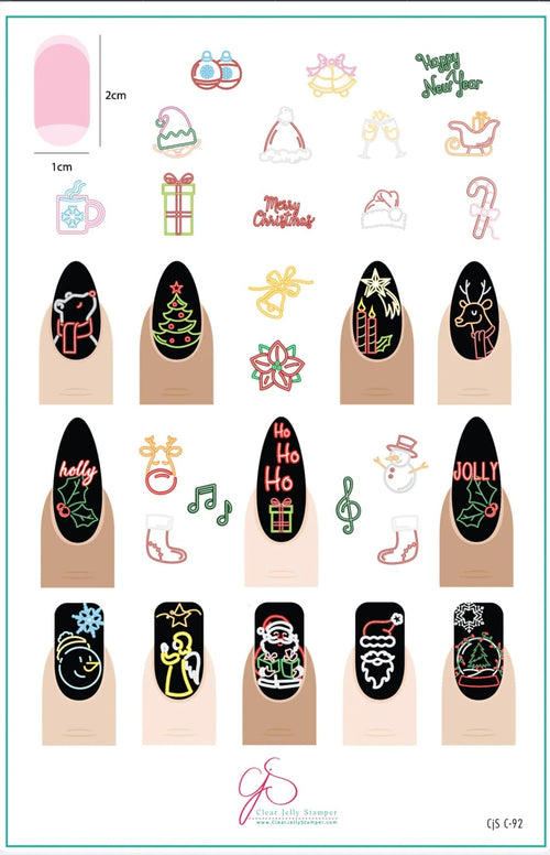 CJS-C-92 Neon Christmas - Ongles Elaine Lemay 