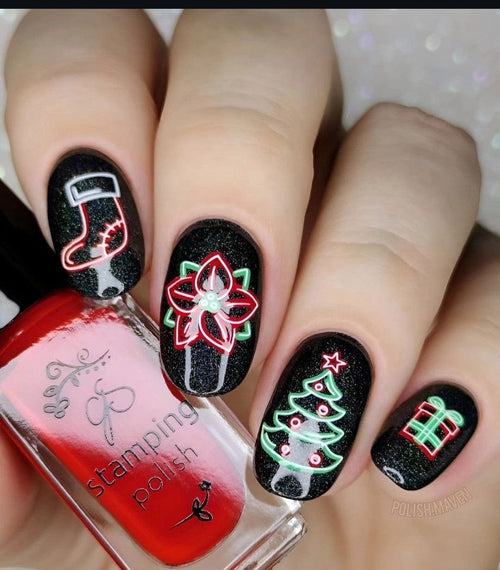CJS-C-92 Neon Christmas - Ongles Elaine Lemay 