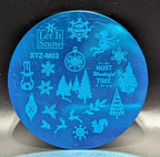 Plaque de stamping Noël STZ - Ongles Elaine Lemay 