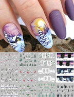Water decals pqt de 12 motifs hivernal - Ongles Elaine Lemay 