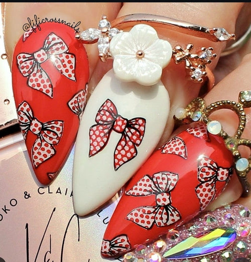 CJS-377 Pretty Little Bows - Ongles Elaine Lemay 