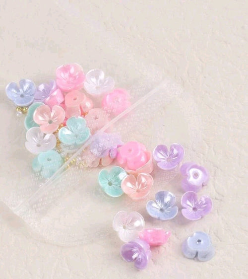 Fleurs coquilles multicolore - Ongles Elaine Lemay 