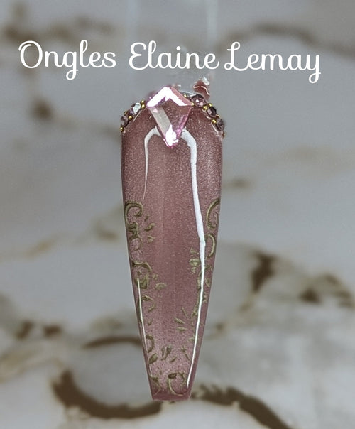 Gel paint Gold Chrome - Ongles Elaine Lemay