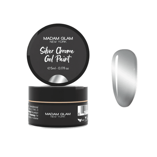 Gel Paint Silver Chrome - Ongles Elaine Lemay
