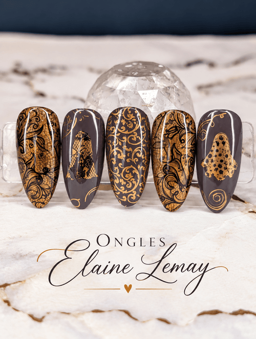Gilded Glow - Ongles Elaine Lemay
