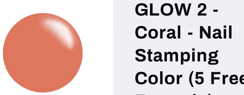 Glow 02 Coral vernis à stamping - Ongles Elaine Lemay
