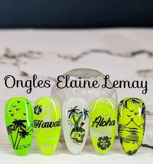 Green Highlighter - Ongles Elaine Lemay