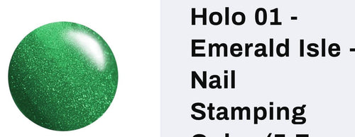 Holo 01 Emerald Isle vernis à stamping - Ongles Elaine Lemay
