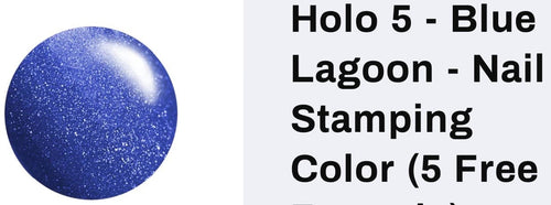 Holo 05 Blue Lagoon vernis à stamping - Ongles Elaine Lemay