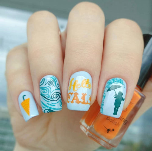 CJS-137 Whimsical Fall - Ongles Elaine Lemay 