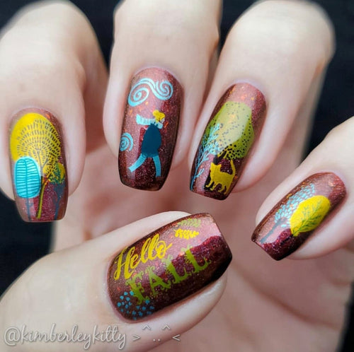 CJS-137 Whimsical Fall - Ongles Elaine Lemay 