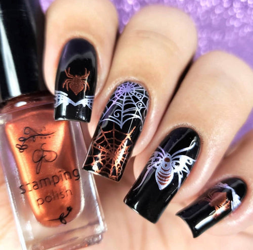 CJS-H-25 Gurly Swirly Halloween - Ongles Elaine Lemay 