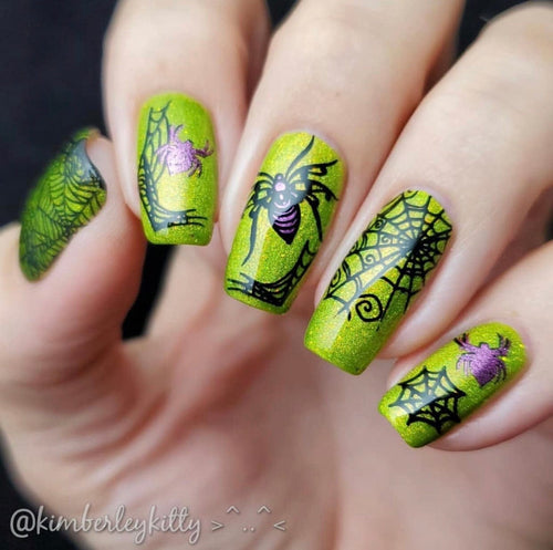 CJS-H-25 Gurly Swirly Halloween - Ongles Elaine Lemay 