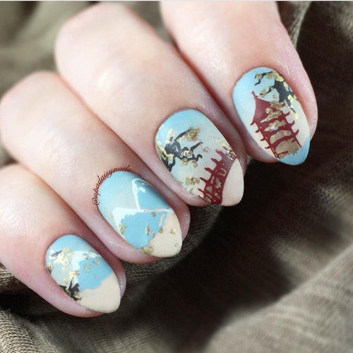CJS-LC-12 Veil of old Japan - Ongles Elaine Lemay 