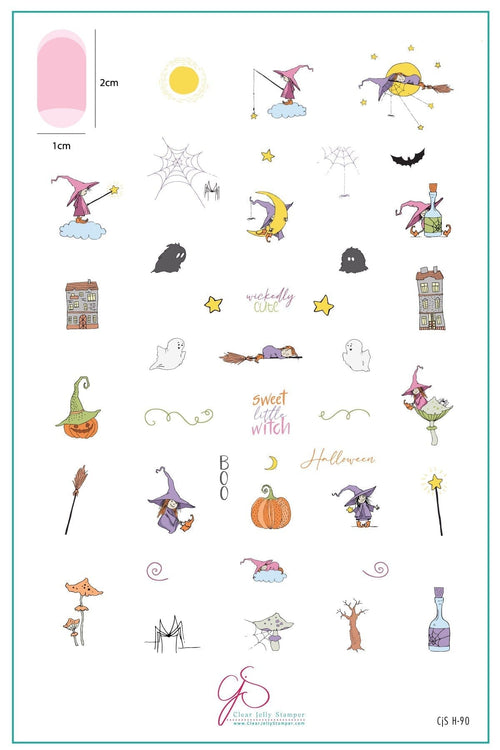 CJS-H-90 Sweet little Witch - Ongles Elaine Lemay 