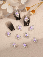 Bijoux clear et lilas (paquet de 10) - Ongles Elaine Lemay 