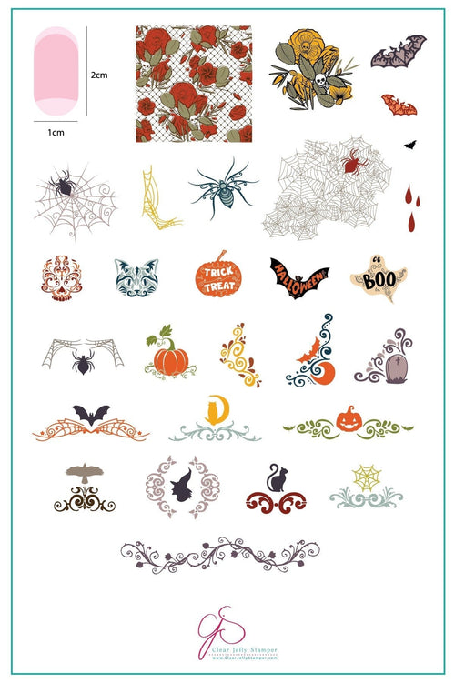 CJS-H-25 Gurly Swirly Halloween - Ongles Elaine Lemay 