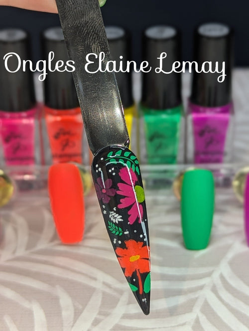 Kit vernis à stamping Néon 2 - Ongles Elaine Lemay