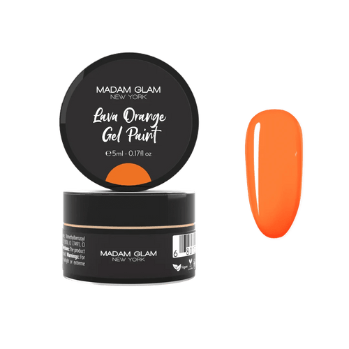 Lava Orange Gel paint - Ongles Elaine Lemay
