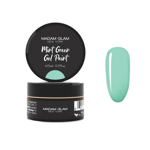 Minty Green Gel paint - Ongles Elaine Lemay