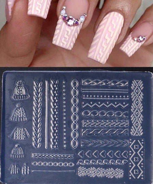 Moule 3D effet tricot - Ongles Elaine Lemay