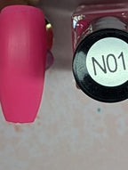 N01 Pink-a-boo neon vernis à stamping - Ongles Elaine Lemay