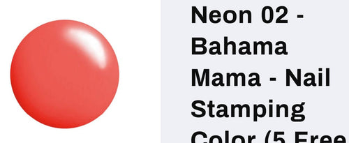 N02 Bahama Mama neon vernis à stamping - Ongles Elaine Lemay
