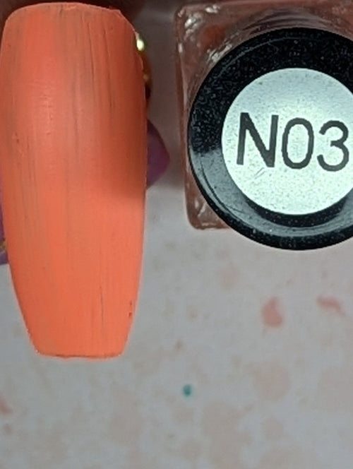 N03 Electric Creamsicle neon vernis à stamping - Ongles Elaine Lemay