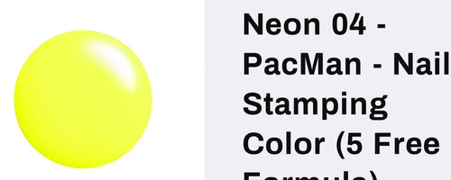 N04 PacMan neon vernis à stamping - Ongles Elaine Lemay